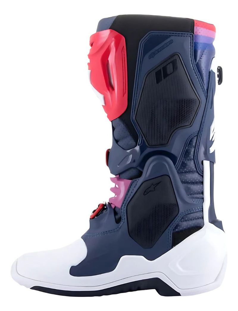 Bota Alpinestars Tech 10 Supervented Azul Branco Vermelho