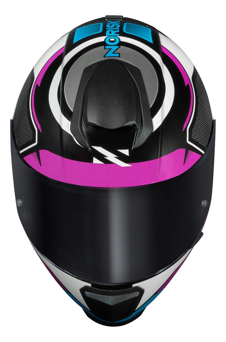 Capacete Feminino Norisk Razor Speedmax Rosa Azul Moto