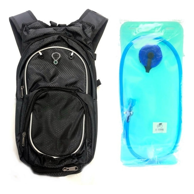 Mochila De Hidratacao Ciclismo Bolsa D'agua 2 Litros Termica Cor Preto