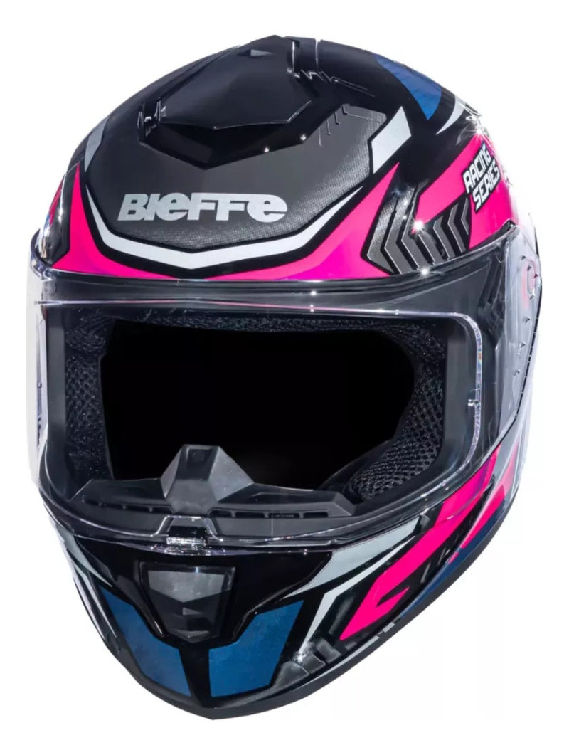 Capacete Bieffe B12  Misano Rosa+ Viseira Colorida