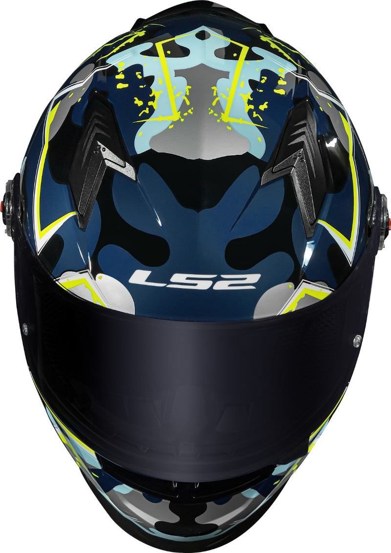 Capacete Masculino Moto Ls2 Ff358s Camo Azul Lançamento