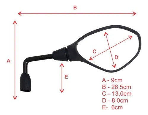 Retrovisor Bmw F800 Haste Longa Rebaixada 90° Rosca Honda