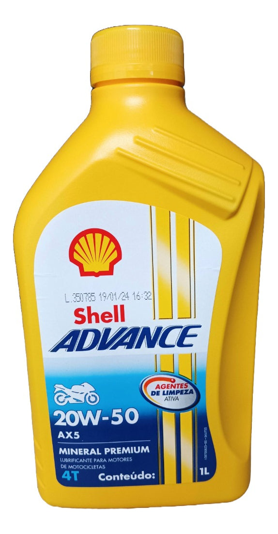 Óleo 20w50 Shell Advance Ax5 Mineral Premium 4t 1 Litro