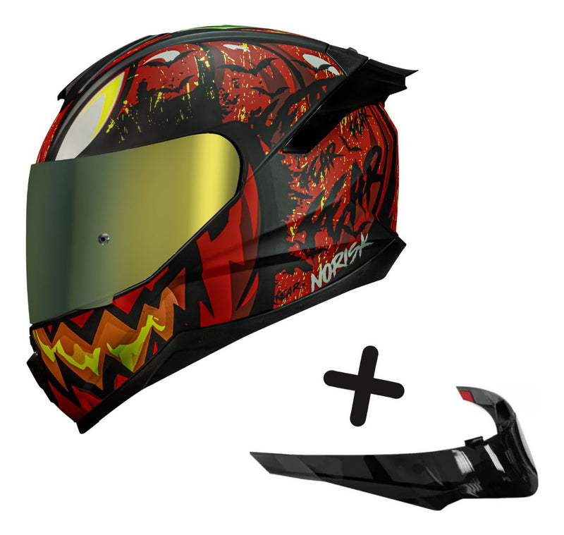 Capacete Norisk Razor Halloween Com 2 Viseiras + Spoiler