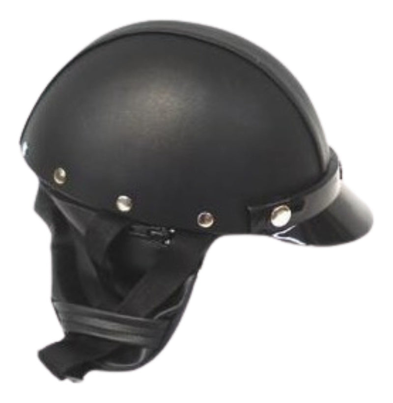 Capacete Couro Coquinho Pro Tork Custom Bike Moto Cor Preto