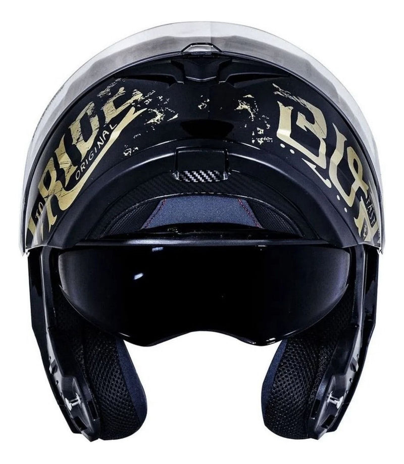 Capacete Norisk Force Sv Born To Ride Dourado Escamoteável