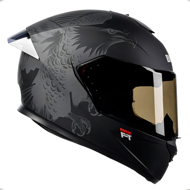 Capacete Moto Bieffe B-12 Ft Felipe Titto Cor Preto Fosco com Cinza Tamanho do capacete 56 c/ Viseira Fumê Extra