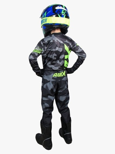 Roupa Infantil - Motocross Trilha Calça+camisa Amx Prime Cam