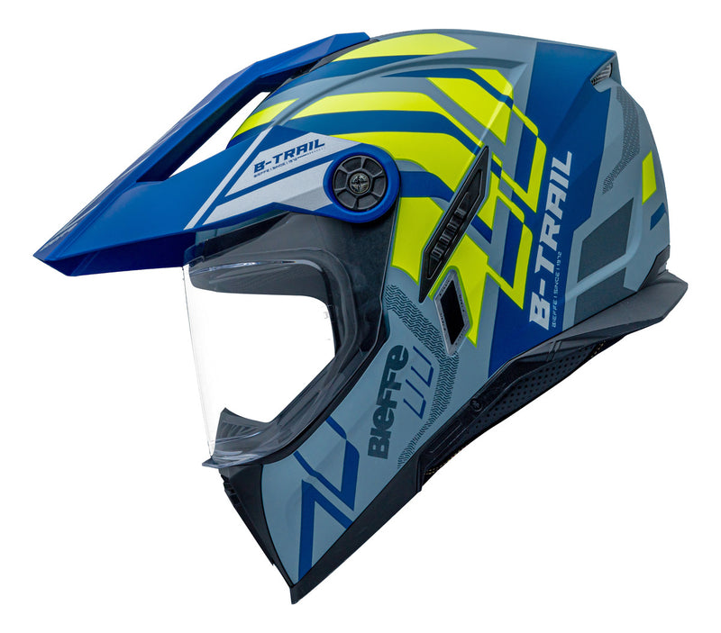 Capacete Bieffe B-trail Defender Cz/azul C/ Oculos Interno