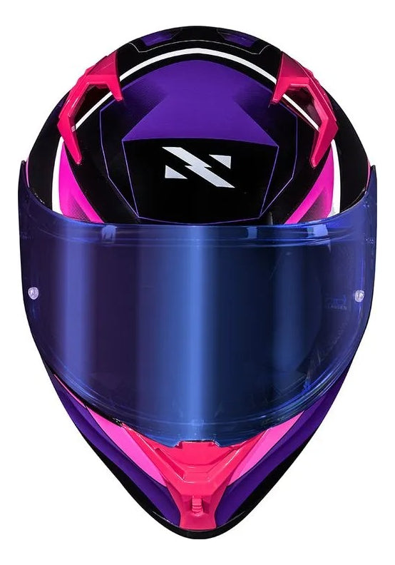 Capacete Norisk Flow Pulse Roxo Rosa Com Spoiler + Viseira