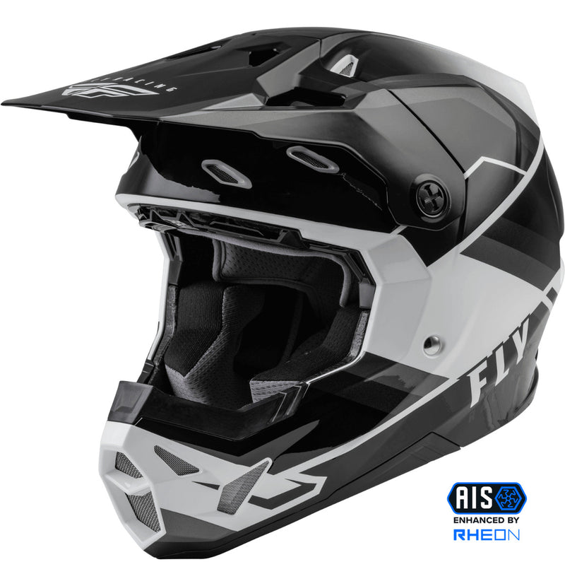 Capacete Fly Formula Cp Rush Cinza/preto/branco