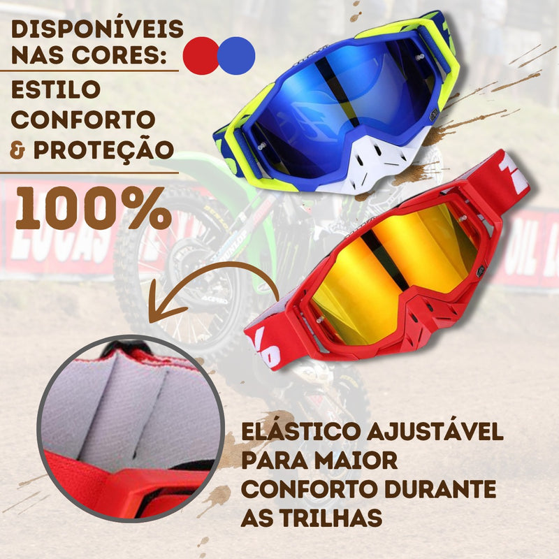 Oculos Motocross 100 Trilha Enduro Ciclismo Lente Espelhada