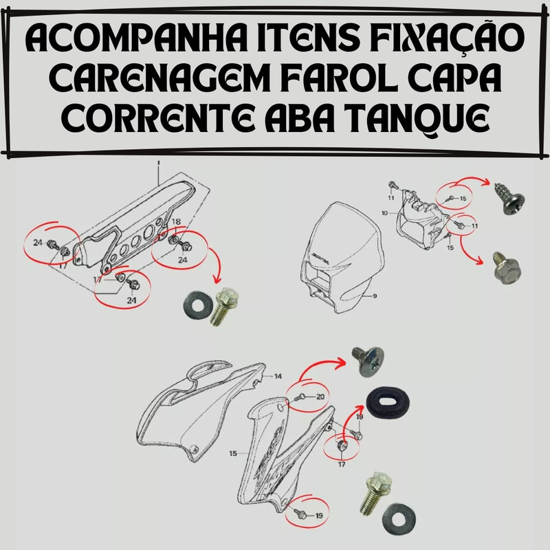 Parafuso Carenagem Bucha Coxim Nxr Bros 125 150 2003 A 2008