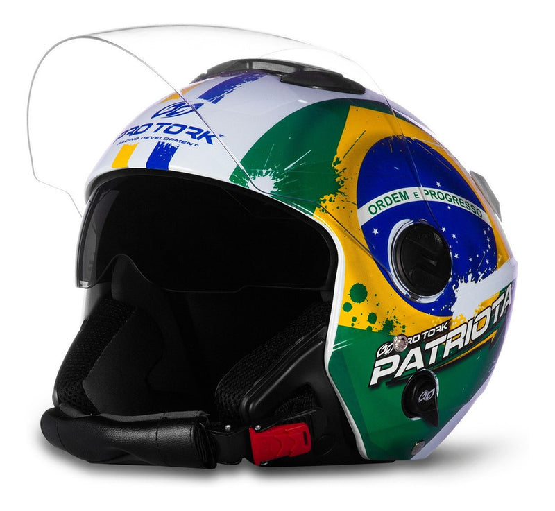 Capacete Aberto Moto Patriota Pro Tork New Atomic Brasil.