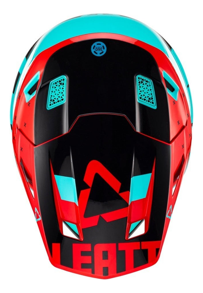 Capacete Cross Leatt Moto 7.5 C Óculos Acqua Blck Red Lj