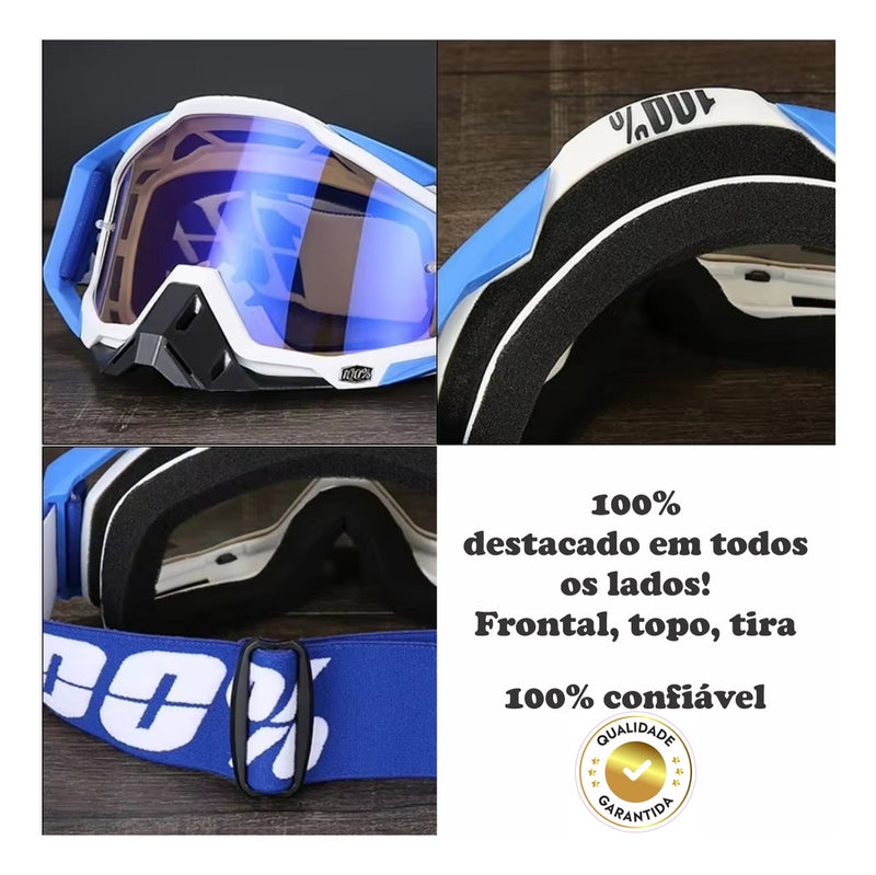 Óculos De Motocross 100% Trilhas Ciclismo Preto Original