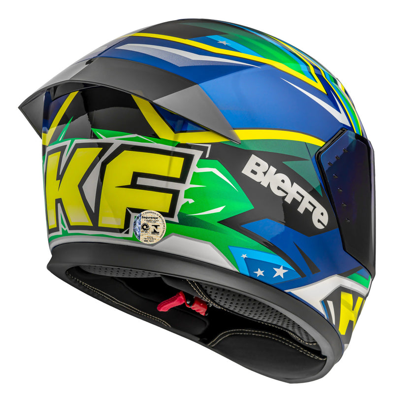 Capacete Moto Bieffe B12 Viseira Extra Colorida