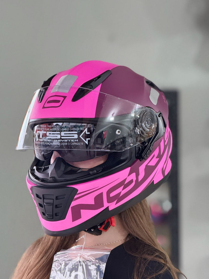 Capacete Norisk Moto Classico Feminino Ff302 Manty Rosa