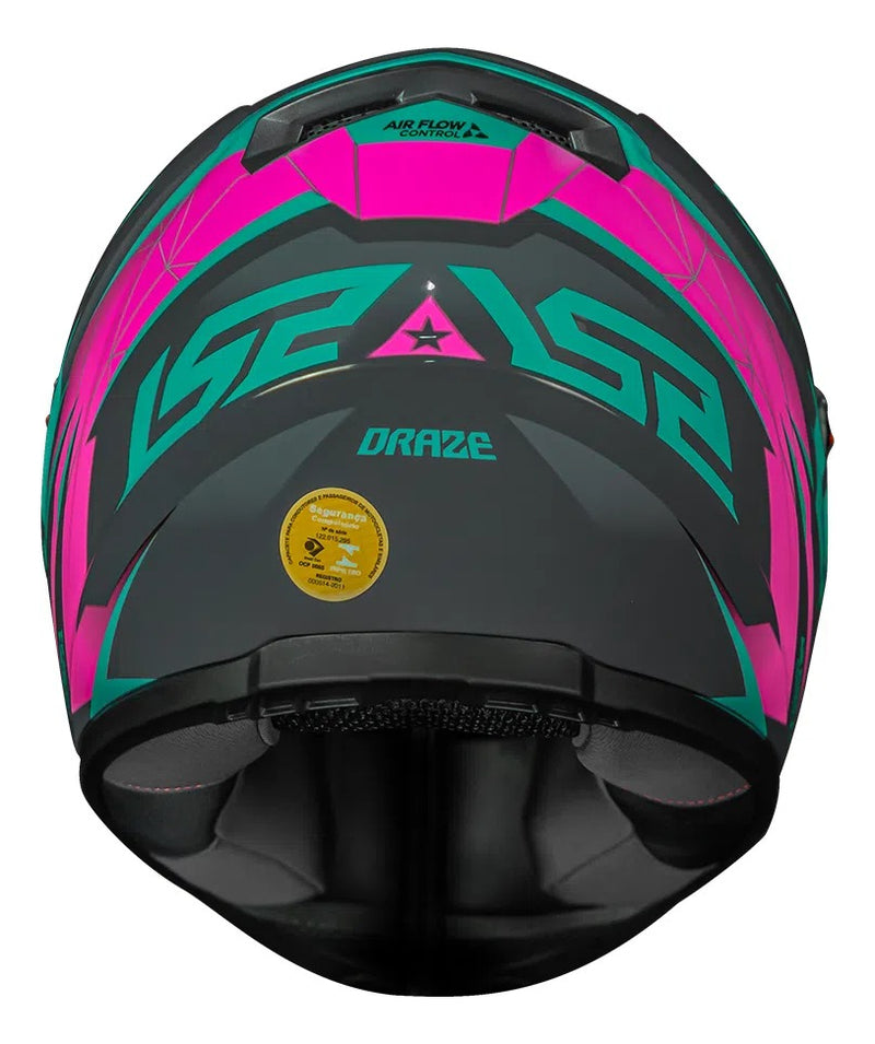 Capacete Ls2 Ff358 Draze Cinza/verde/rosa