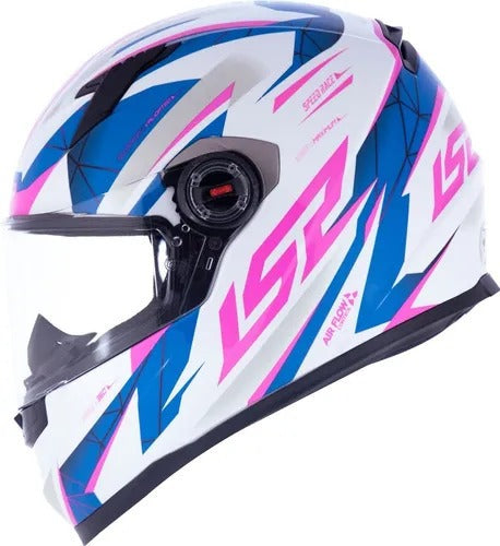 Capacete Ls2 Classic Draze Blue/pink Integral Motociclista