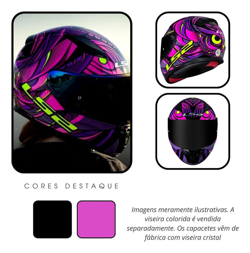 Capacete Ls2 Ff353 Rapid Athena Roxo