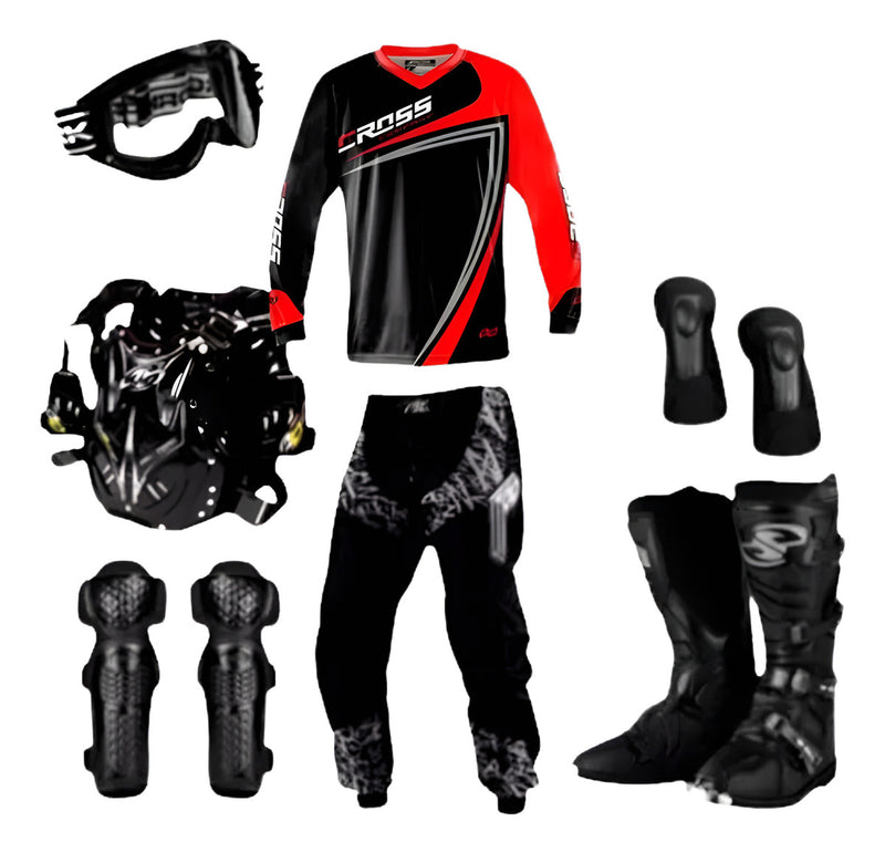 Kit Equipamento Insane Motocross Trilha Pro Tork 7 Itens