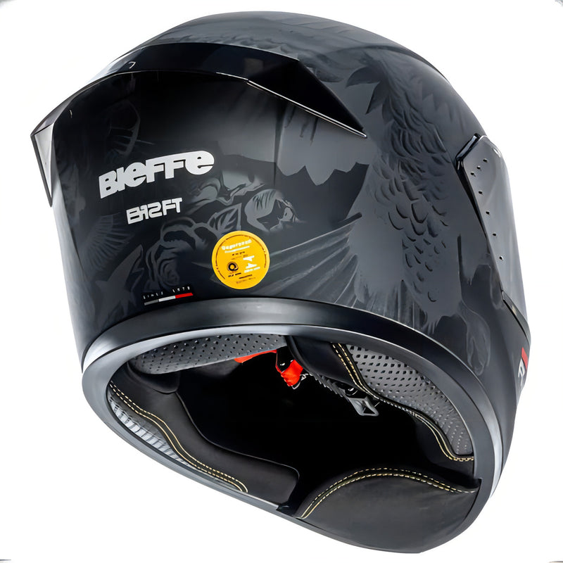 Capacete Moto Bieffe B-12 Ft Felipe Titto Cor Preto Fosco com Cinza Tamanho do capacete 56 c/ Viseira Fumê Extra