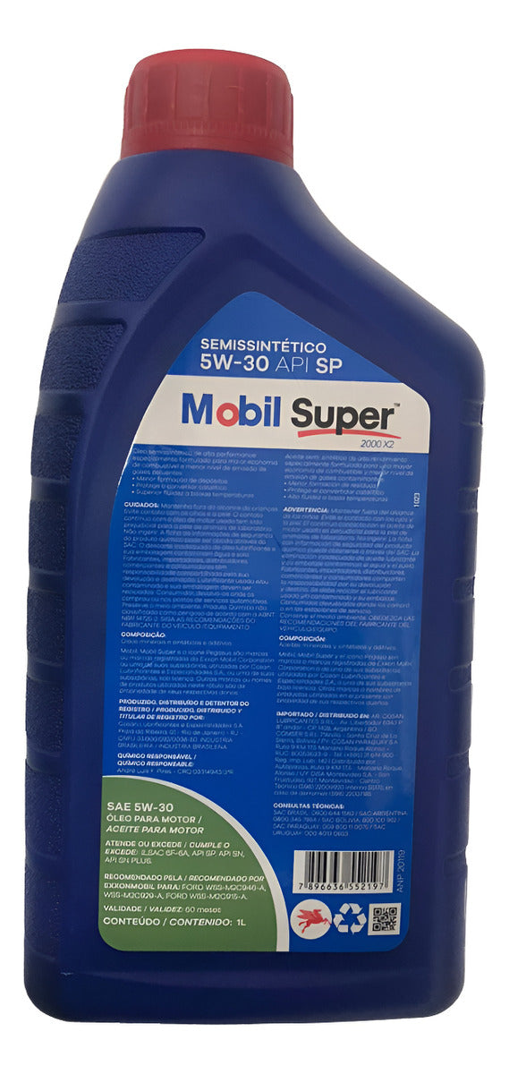 Oleo Para Motor Mobil Super 5w30 Semissintético Api Sp 1l