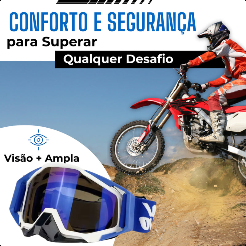 Óculos Motocross Enduro Trilha 100 Importado Lente Espelhada