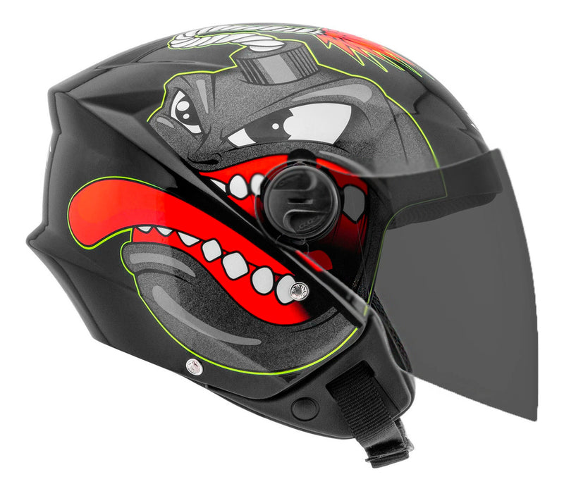 Capacete Moto Aberto New Liberty Protork 3 Bomb Preto Tam 58