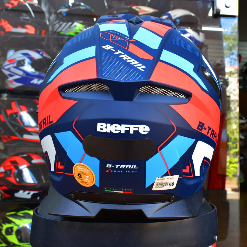 Capacete Masculino Bieffe B-trail Conquest Azul Fosco Moto