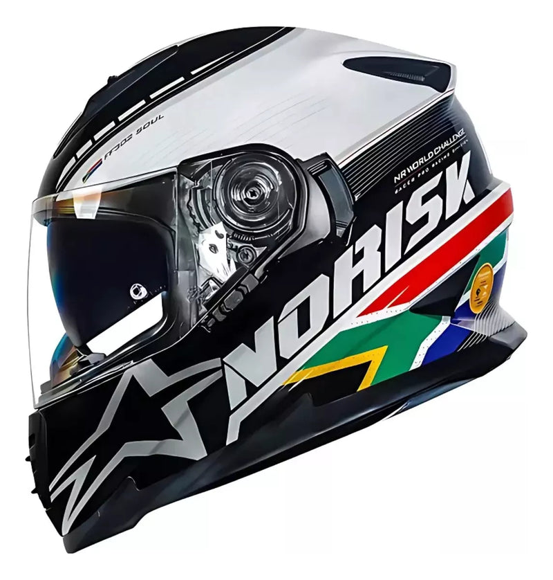 Capacete Moto Norisk Ff302 C/óculos Solar Diversos Gráficos