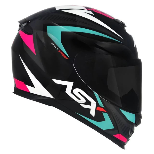 CAPACETE ASX EAGLE STREET BRILHO PRETO/TIFFANY/ROSA