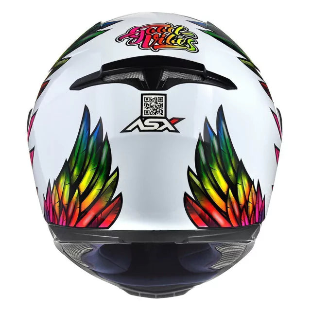 CAPACETE ASX EAGLE VIBES BRILHO BRANCO/COLOR